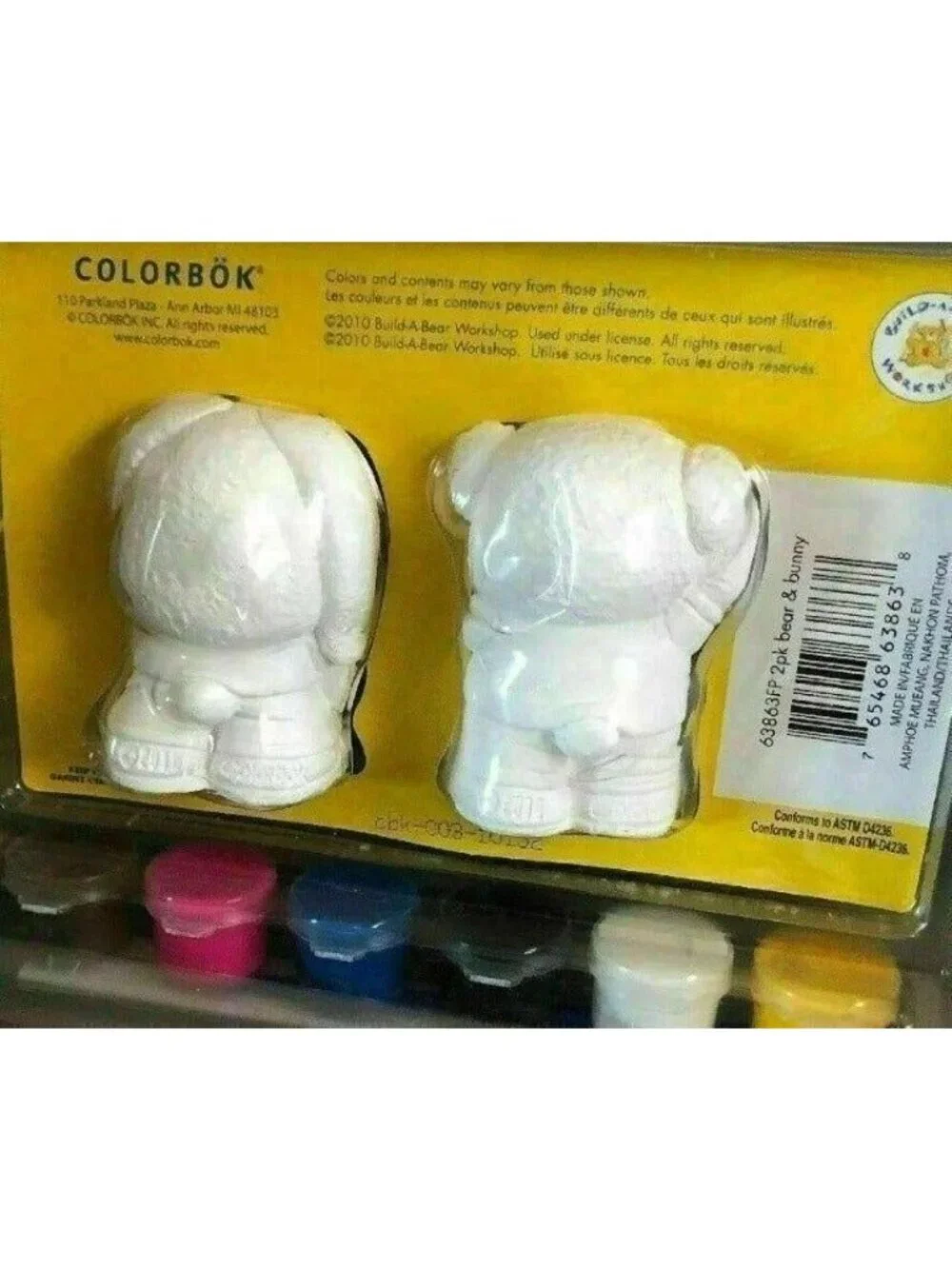 Painting Kit Build-A-Bear Craftshop 2pk Bear & Bunny Rabbit Paints Brush Summer
